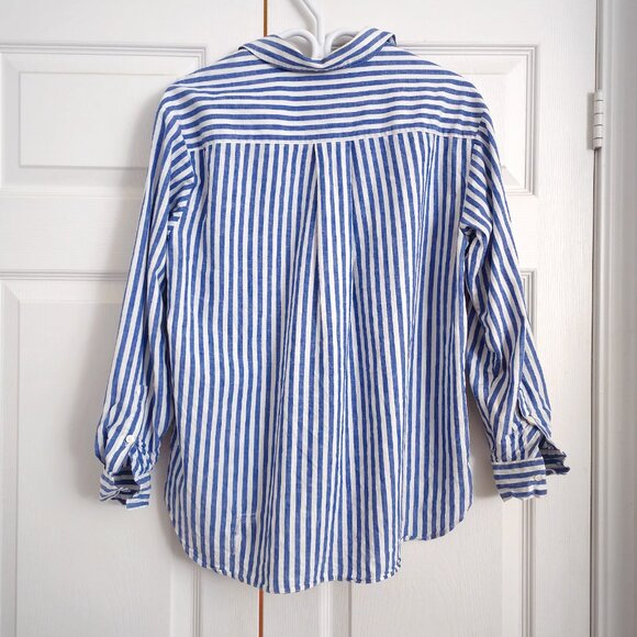 Sezane Max Shirt  Striped blue - Size 0 - Picture 3 of 4